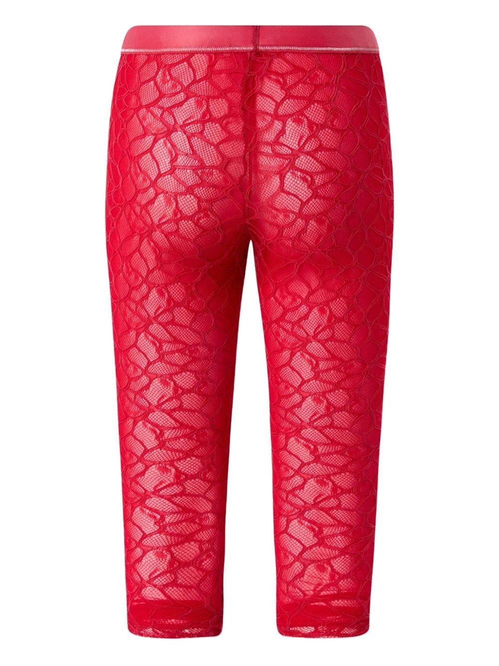 lace-detail cropped leggings - 2