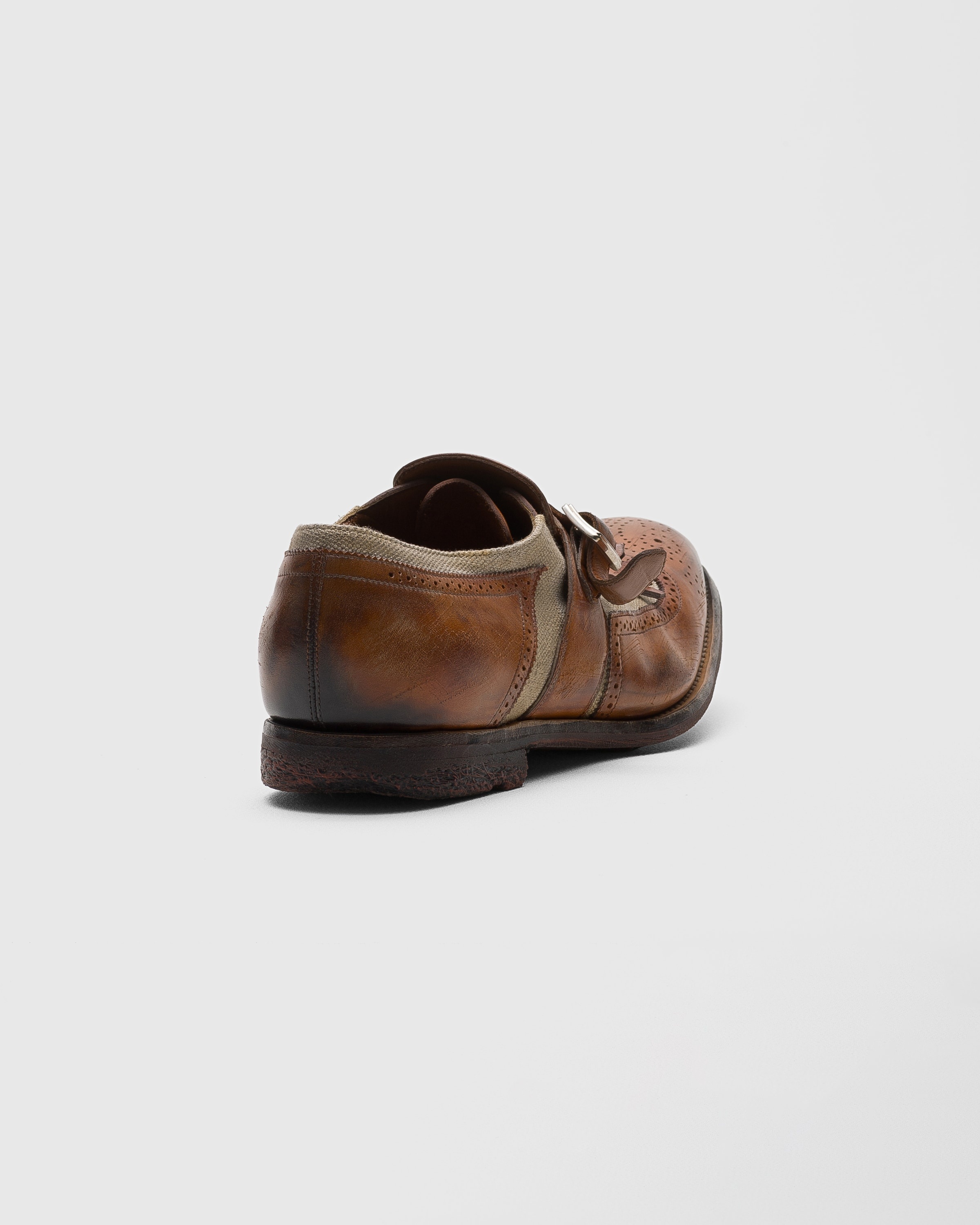 Monk Straps in calfskin and fabric - 5