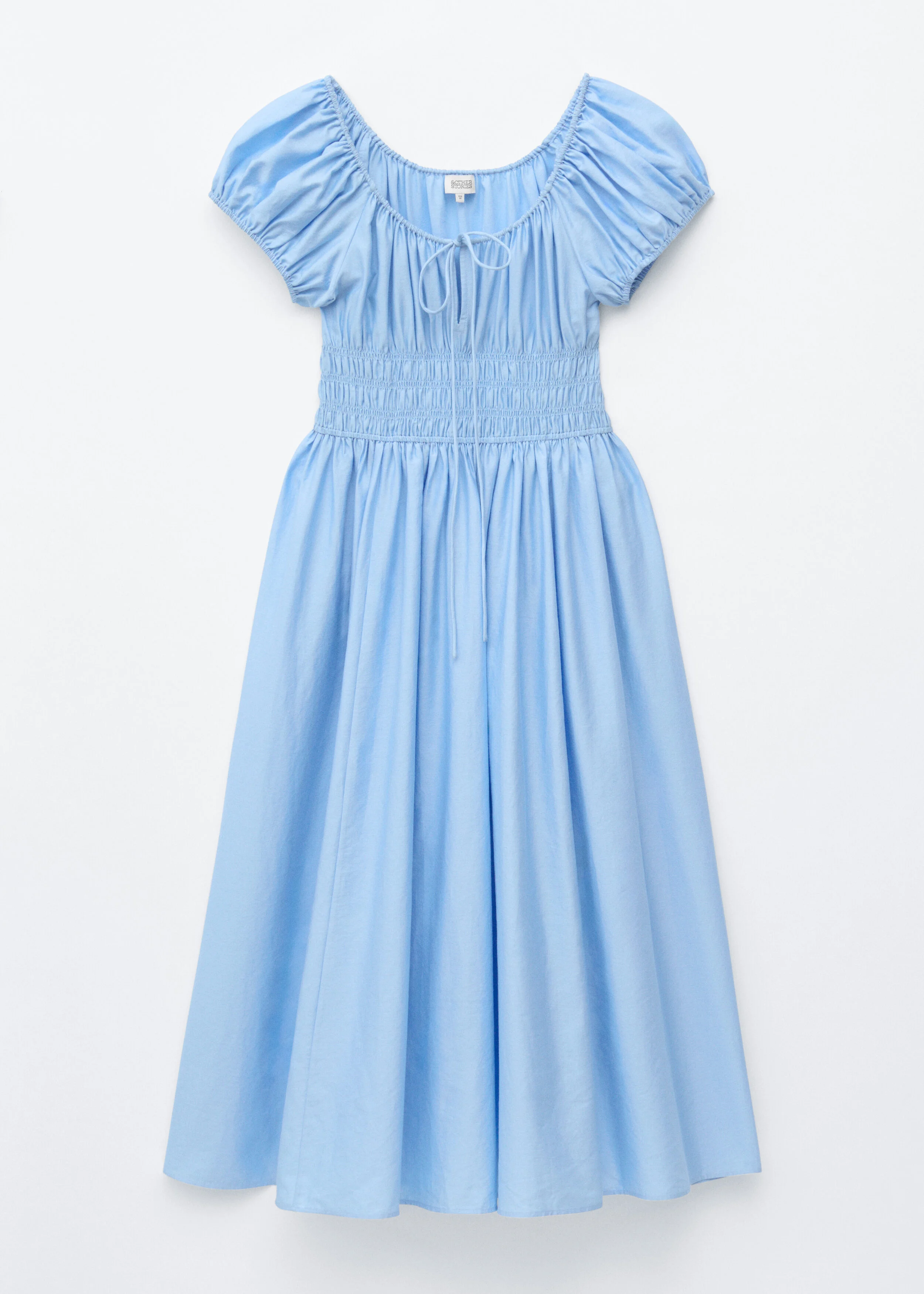 Cotton Smocked Midi Dress - 1