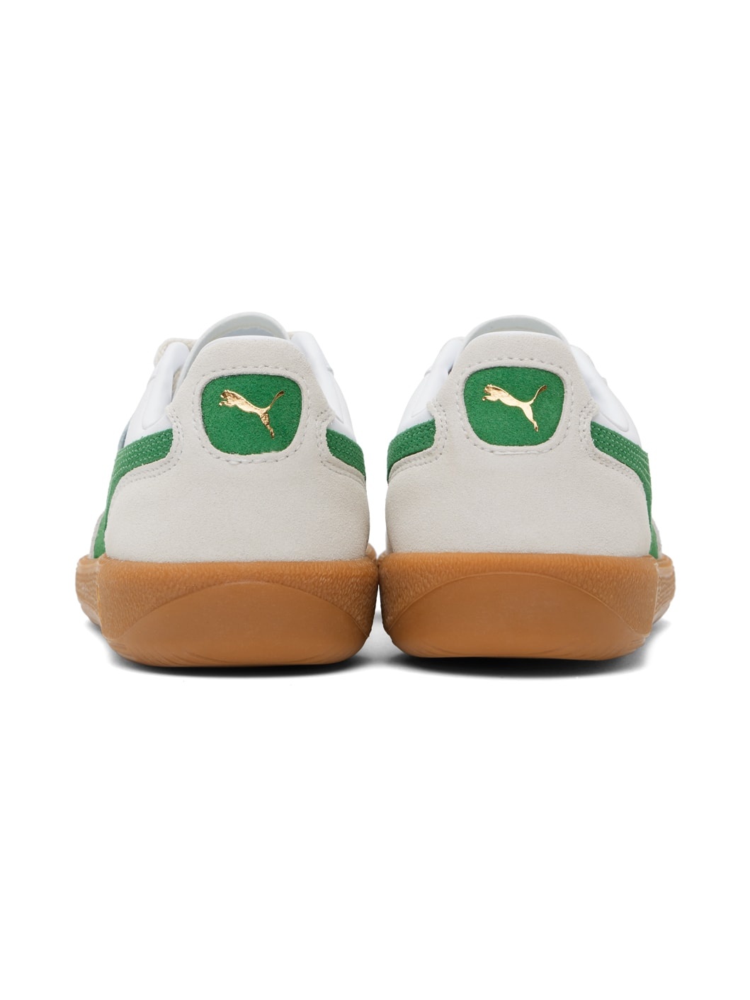 Off-White & Green Palermo Leather Sneakers - 2