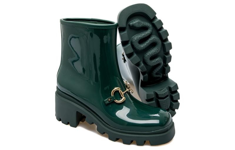 (WMNS) Gucci Rubber Ankle Boot With Horsebit 'Dark Green' 670407-JCCP0-3154 - 5