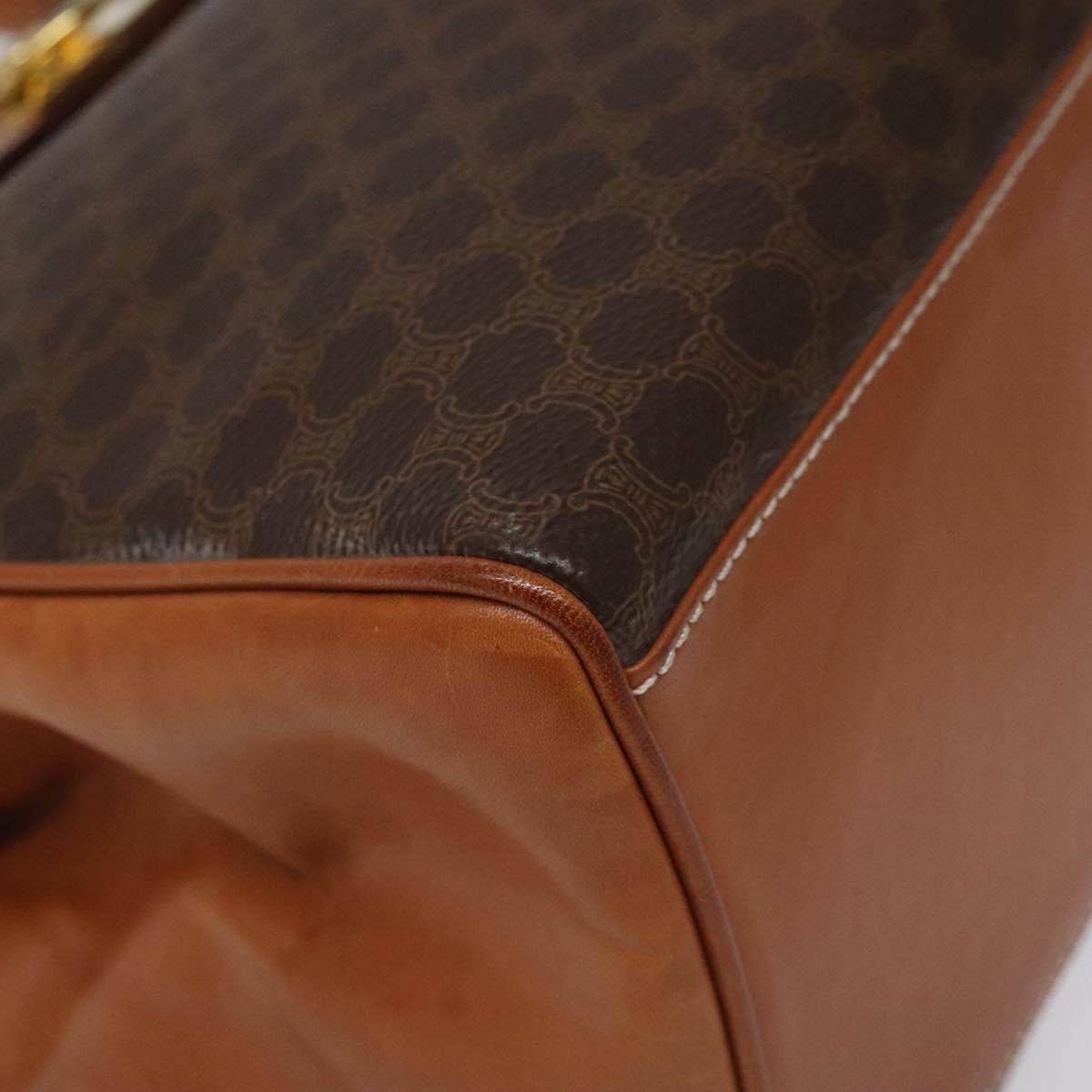 CELINE Macadam Canvas Hand Bag Pvc Brown Gold - 15