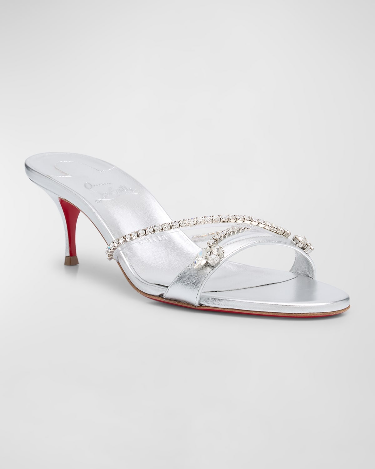 Iza Queen Crystal Red Sole Mule Sandals - 2