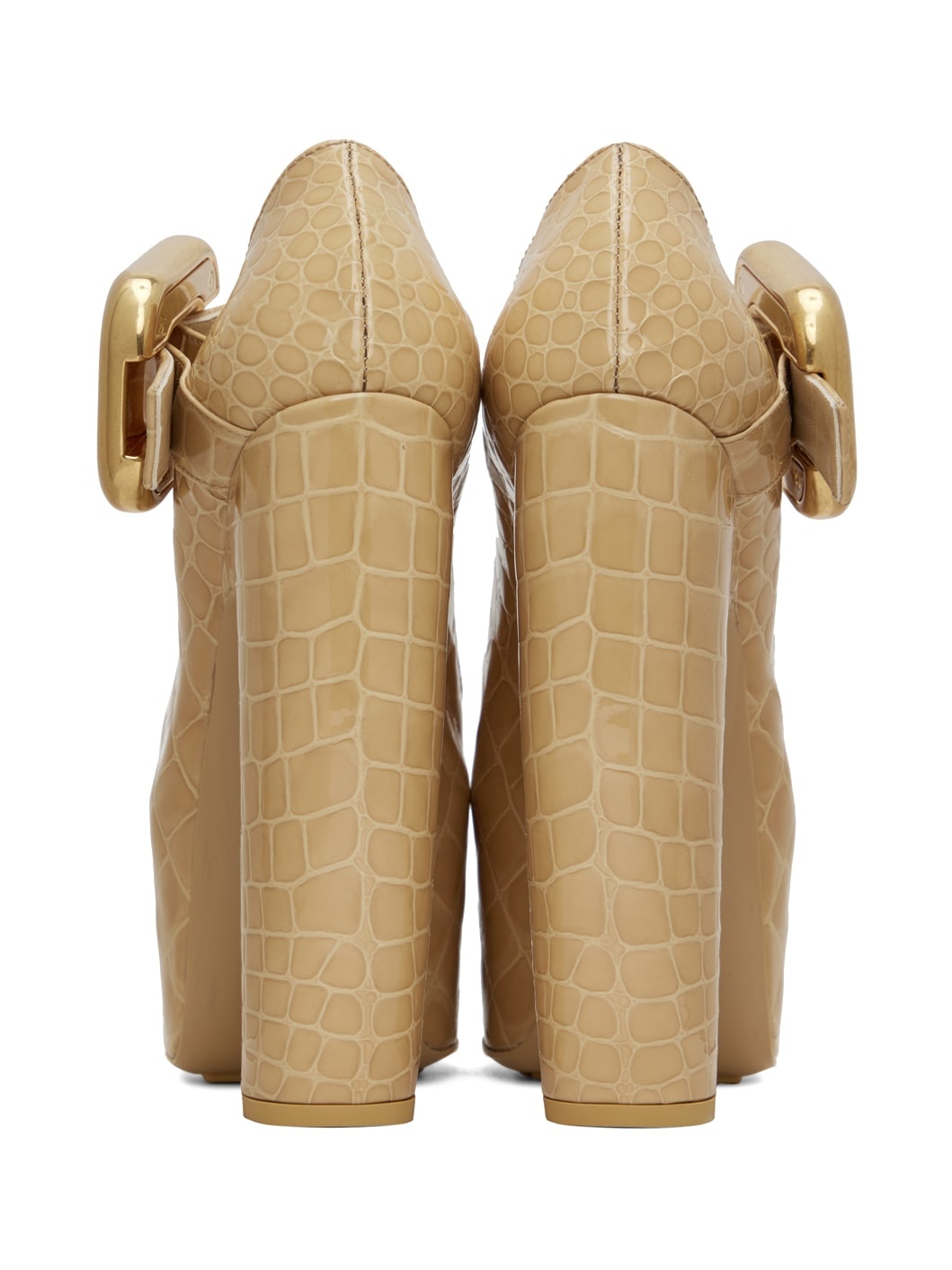 Beige Mostra Mary-Jane Pump Heels - 2