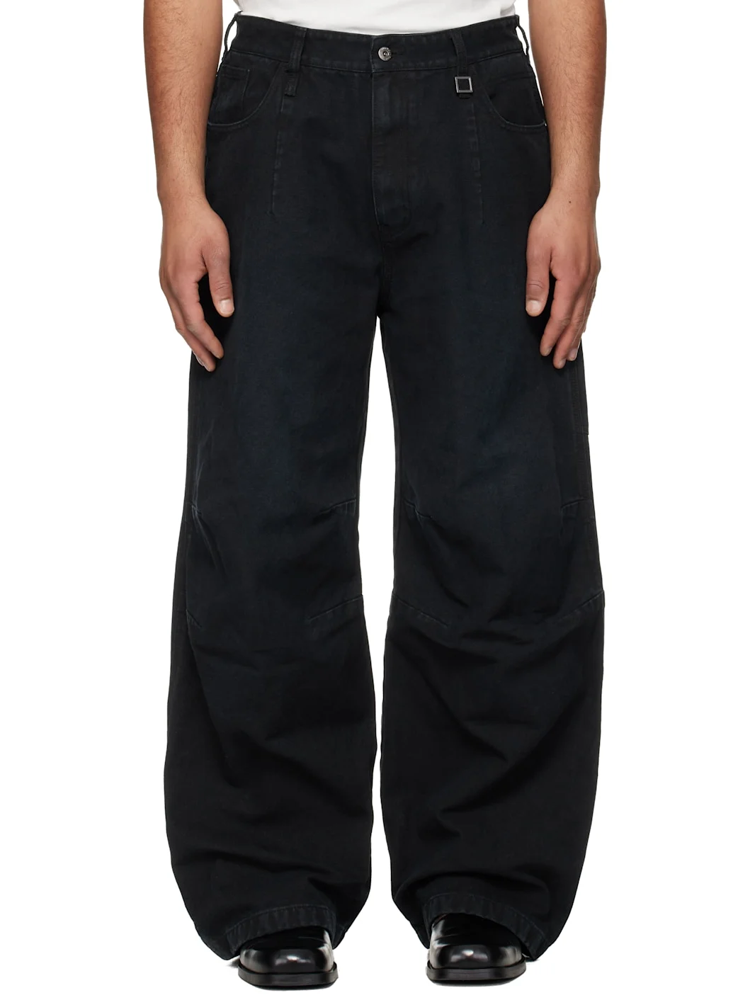 Navy 3D Wide Dyed Jeans - 1