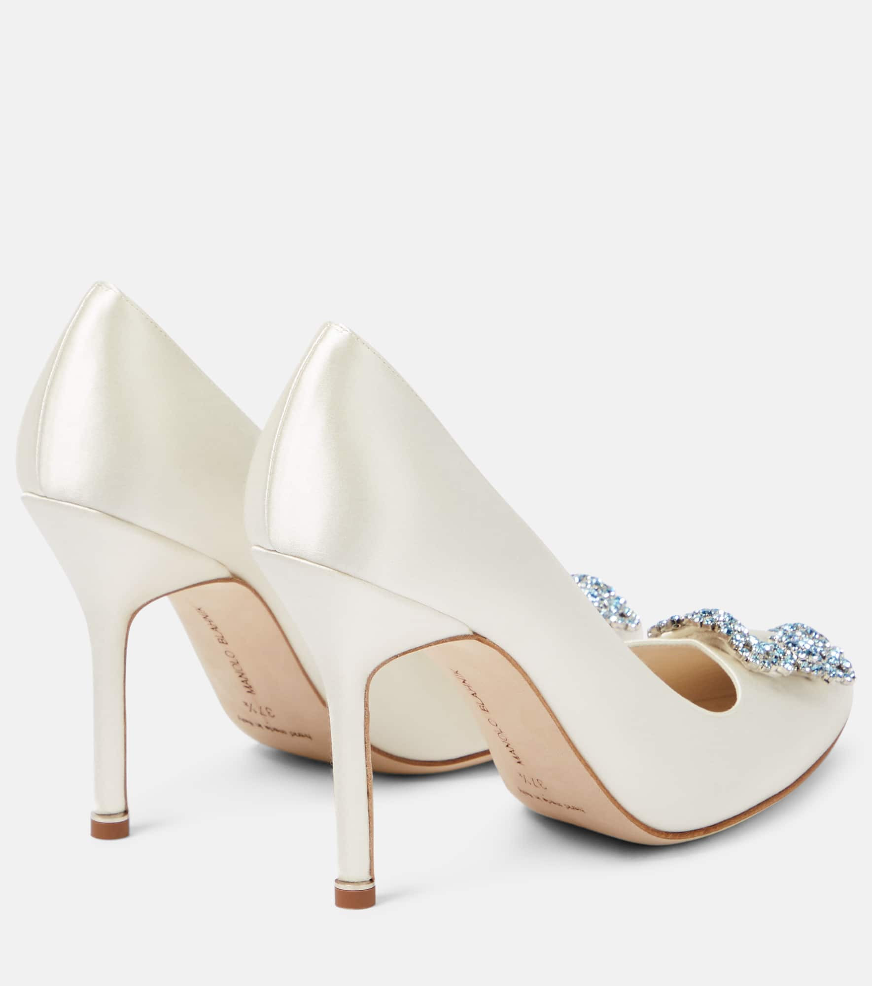 Bridal Hangisi 105 embellished satin pumps - 3