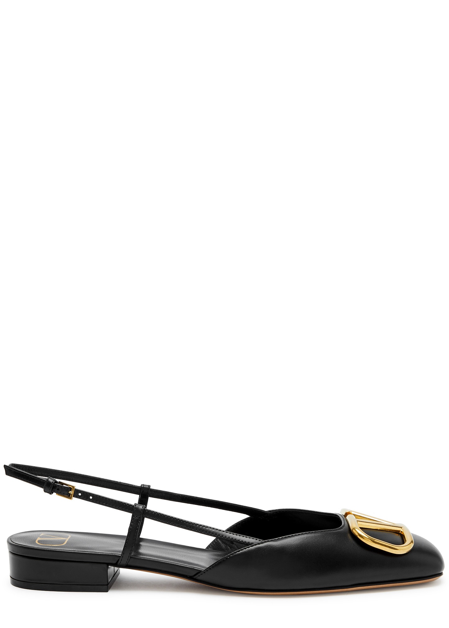 VLogo leather slingback flats - 1