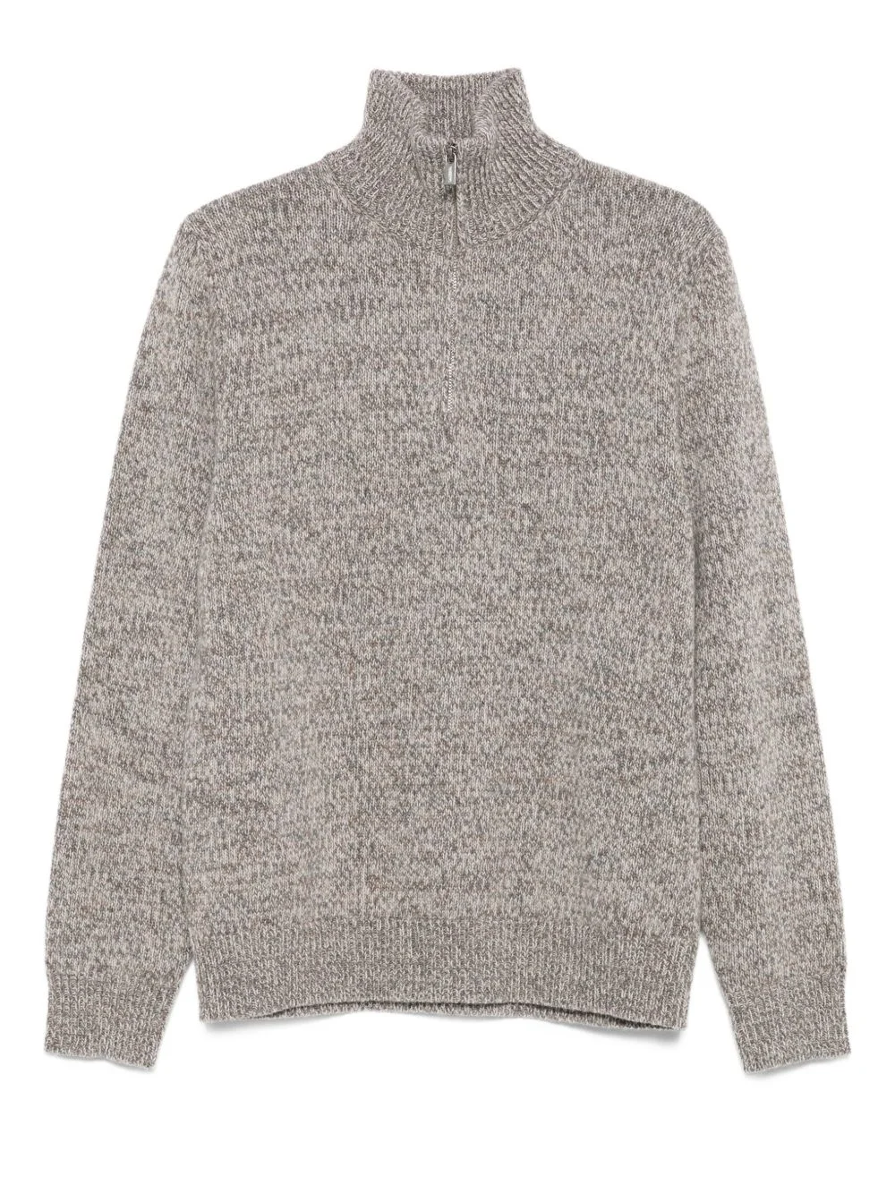 high-neck zip-front sweater - 1