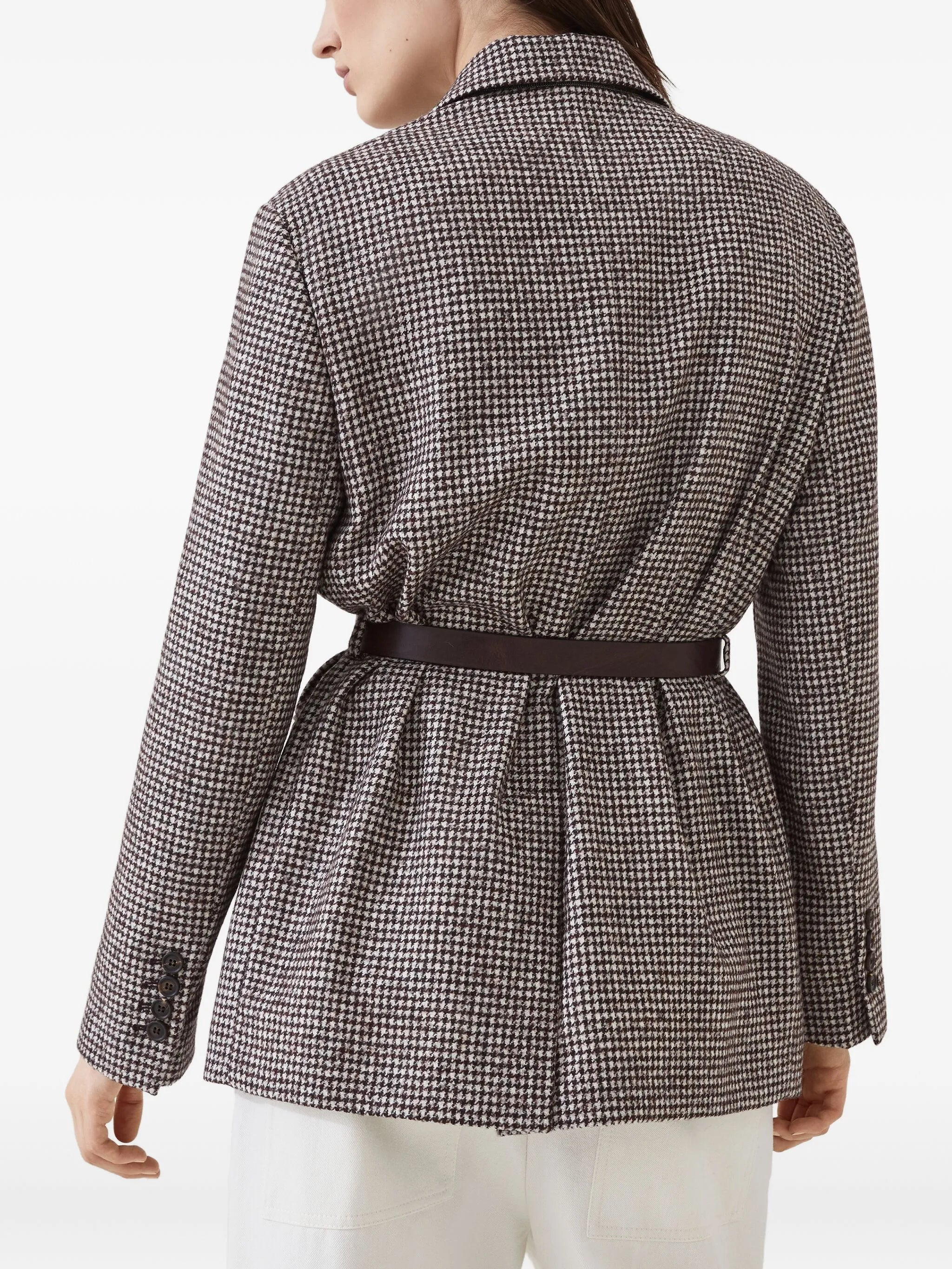 Brunello Cucinelli Houndstooth Belted Blazer - 2