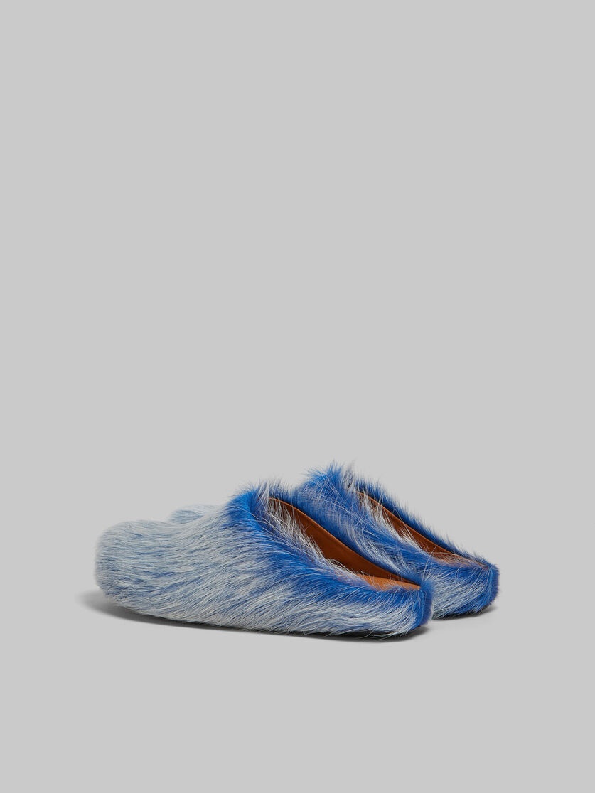 INDIGO LONG HAIR CALFSKIN FUSSBETT SABOT - 3