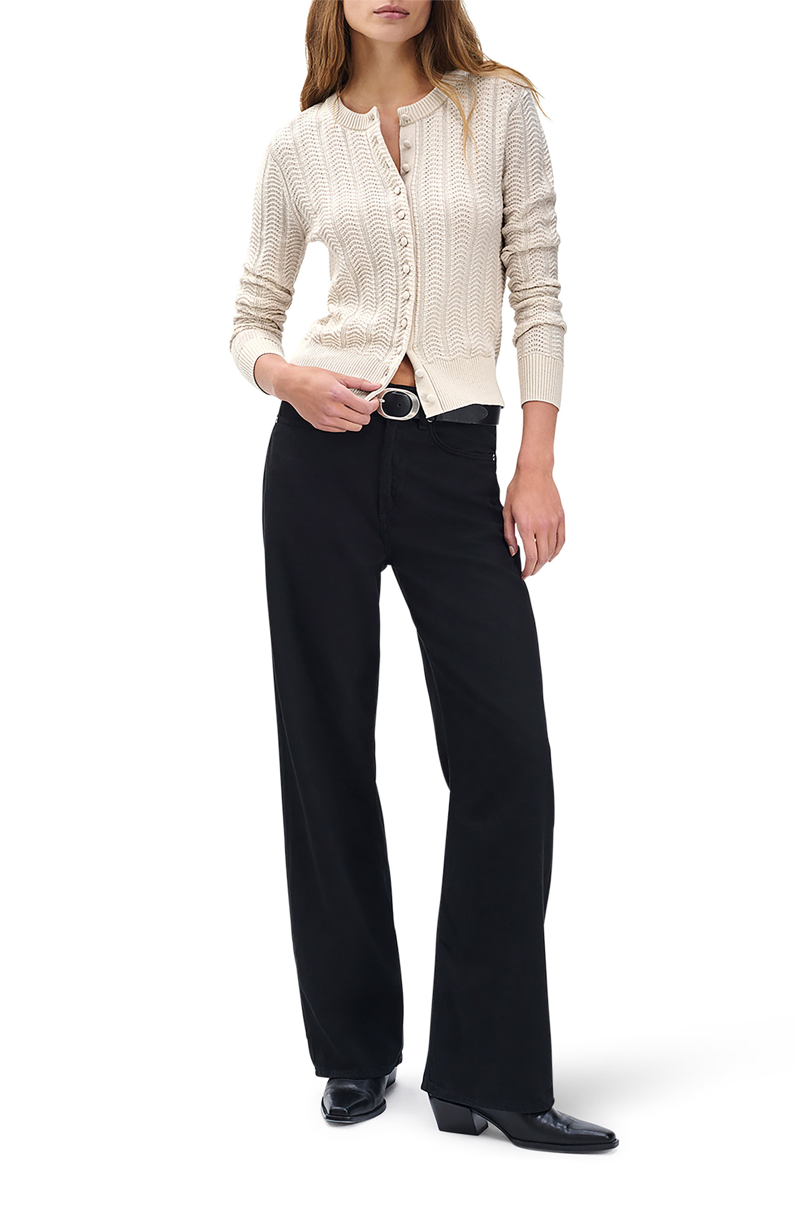 rag & bone Francesca Wool Blend Cardigan in Oatmeal at Nordstrom - 6
