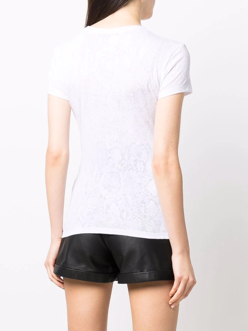 crystal-embellished snake-print T-shirt - 4