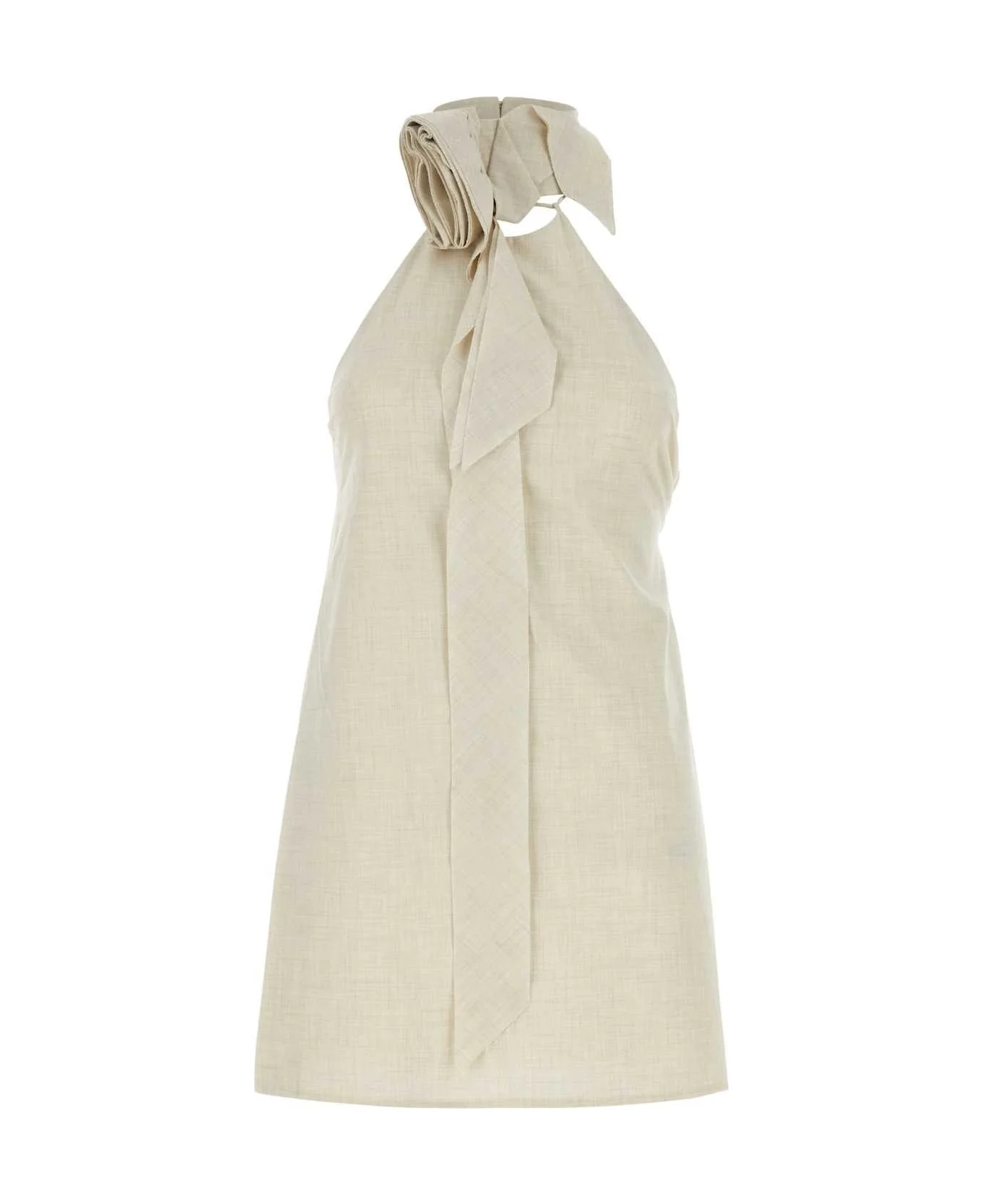 Sand Stretch Polyester Blend Floris Top - 1