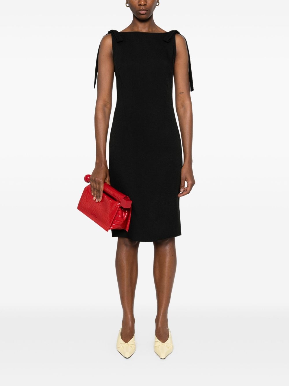 bow-detail midi dress - 2