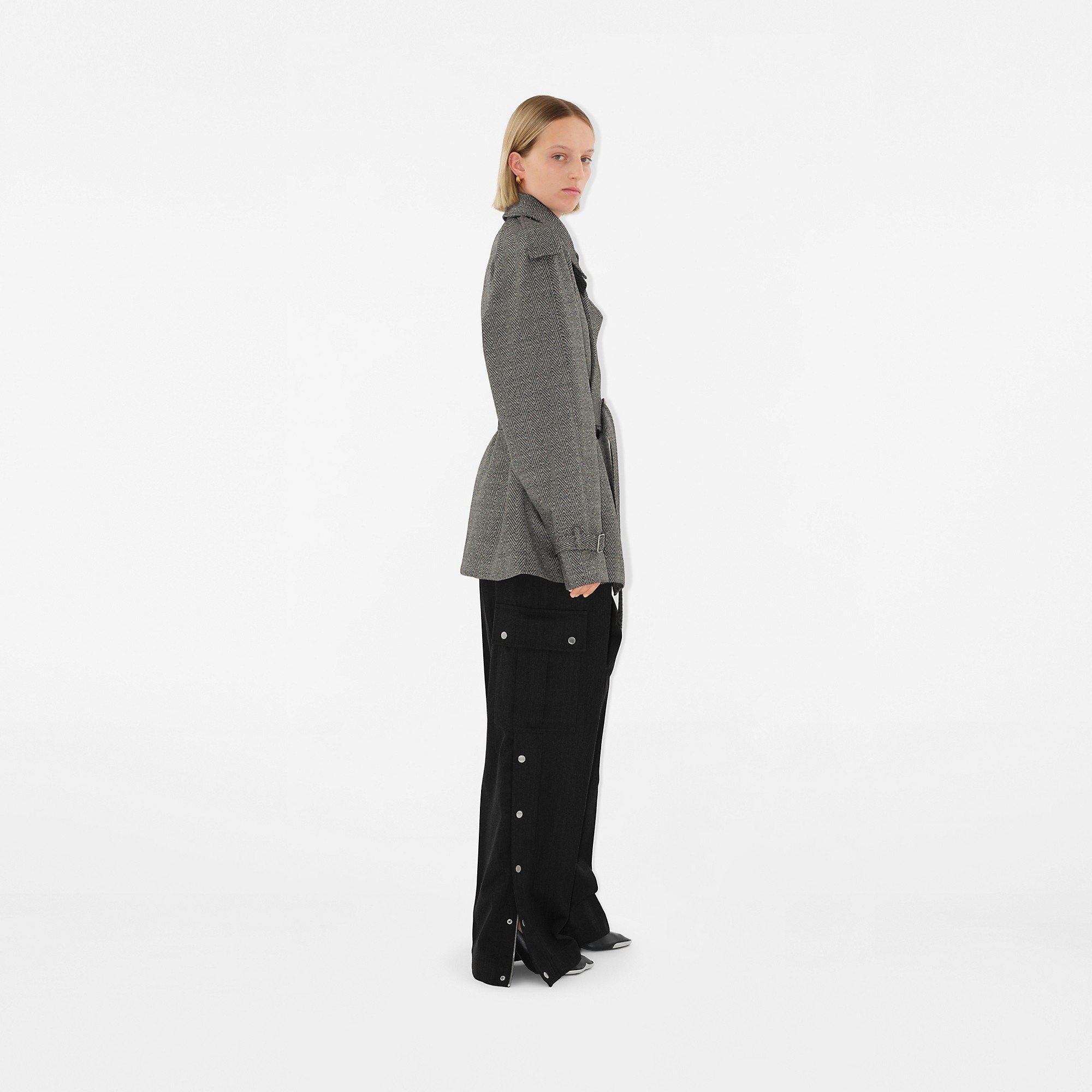 Wool Silk Trench Jacket - 3