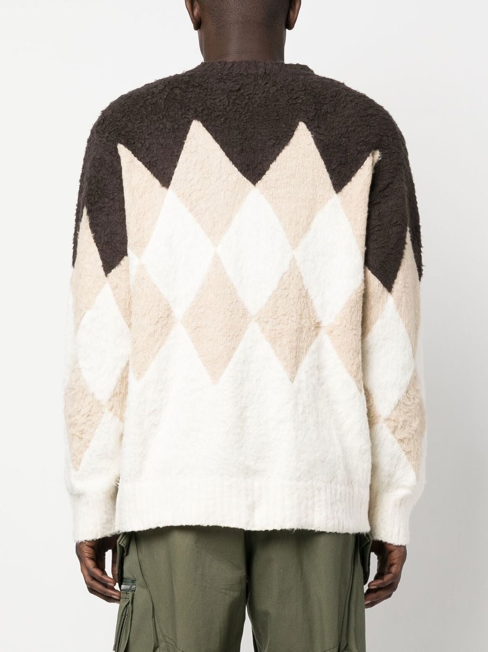 sacai argyle-check-pattern sweatshirt | REVERSIBLE