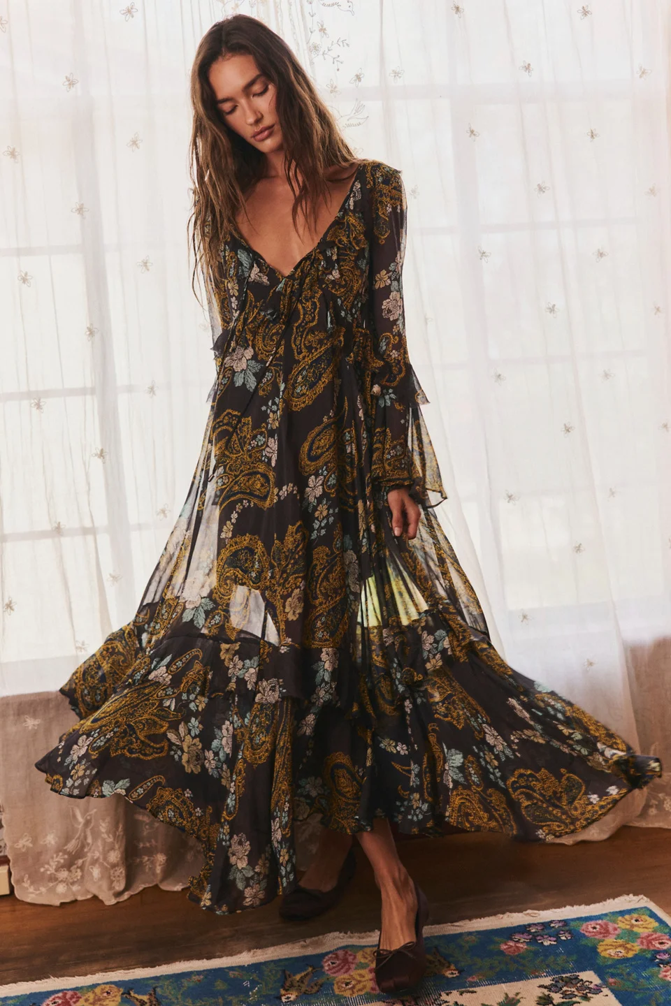 Paisley Petals Maxi Dress - 1