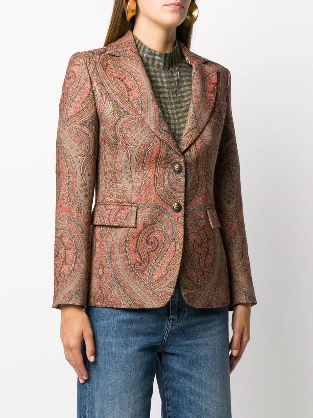 paisley print blazer - 3