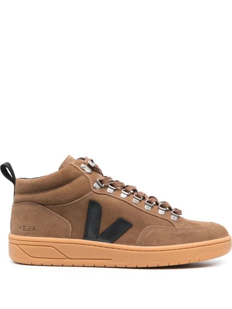 logo-patch leather sneakers - 1