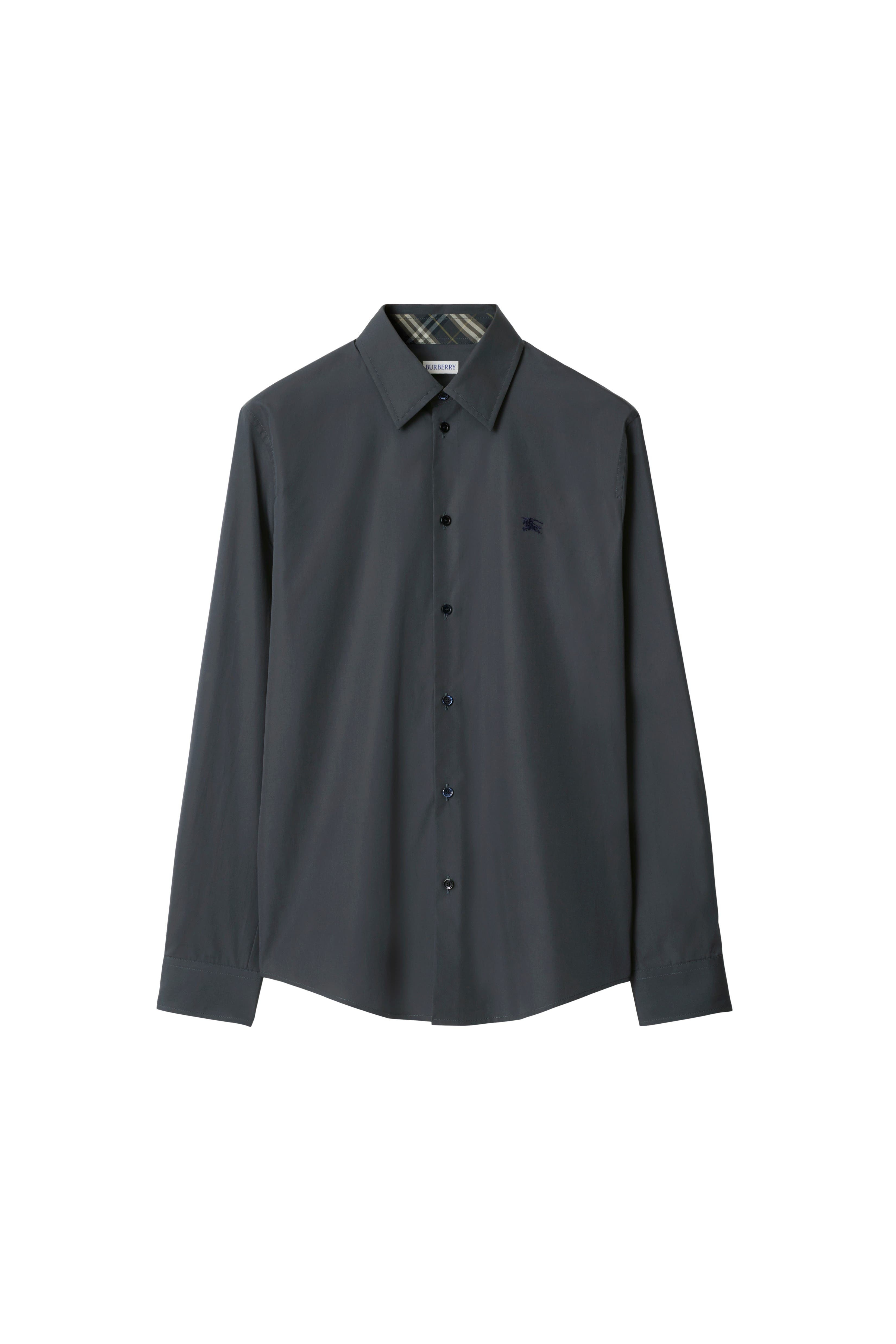 burberry Slim Fit Cotton Shirt in Indigo at Nordstrom - 2
