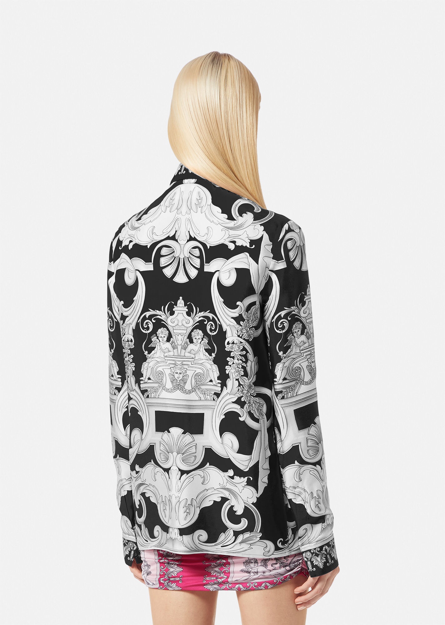 Silver Baroque Silk Shirt - 4
