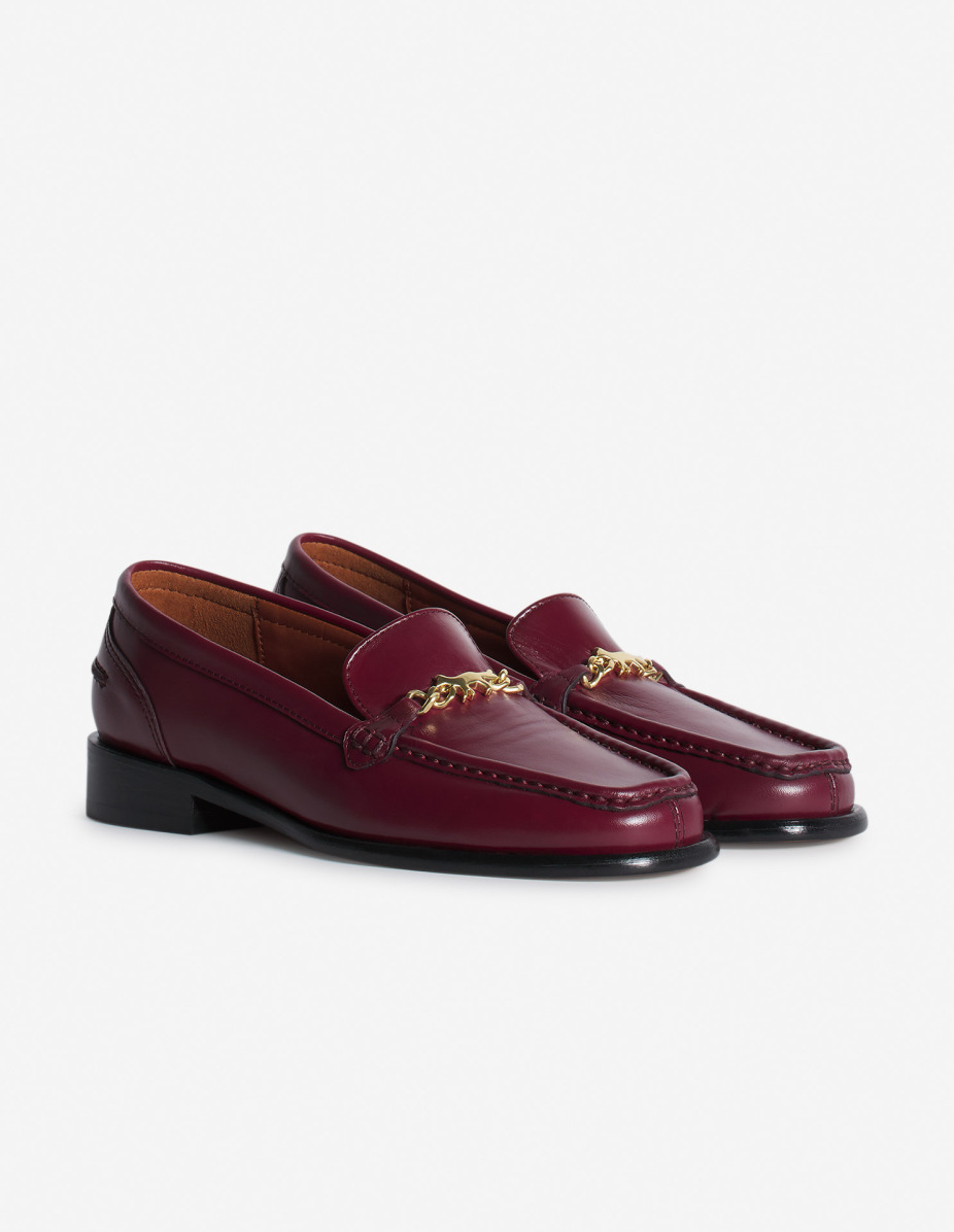 PROFILE FOX LEATHER LOAFERS - 3