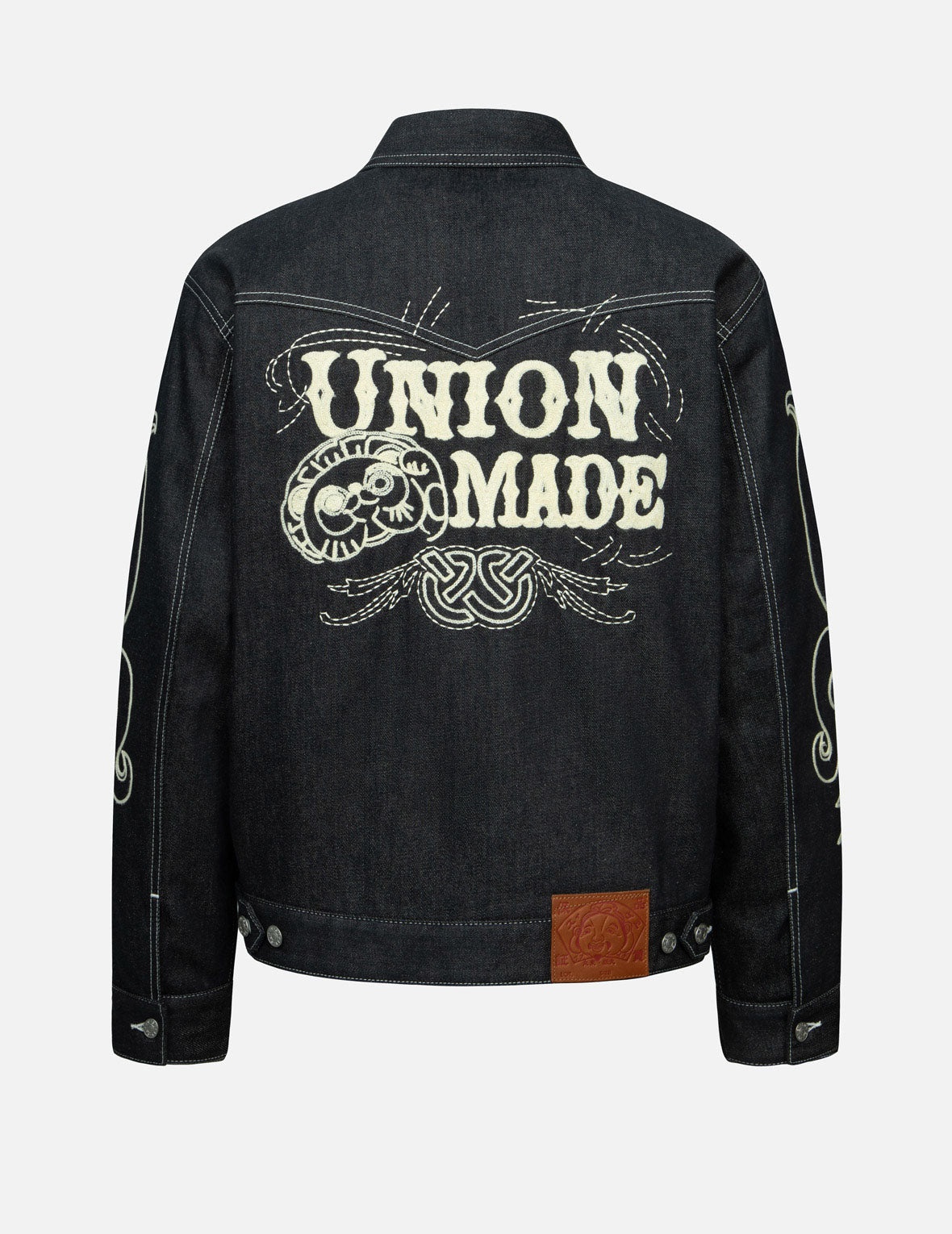 Western Style and Logo Embroidery Denim Jacket - 2