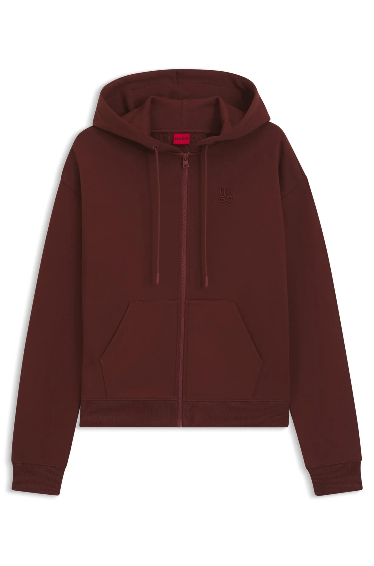 COTTON-TERRY ZIP-UP HOODIE WITH STACKED-LOGO EMBROIDERY - 1