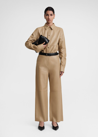 Totême Paneled leather trousers biscuit outlook