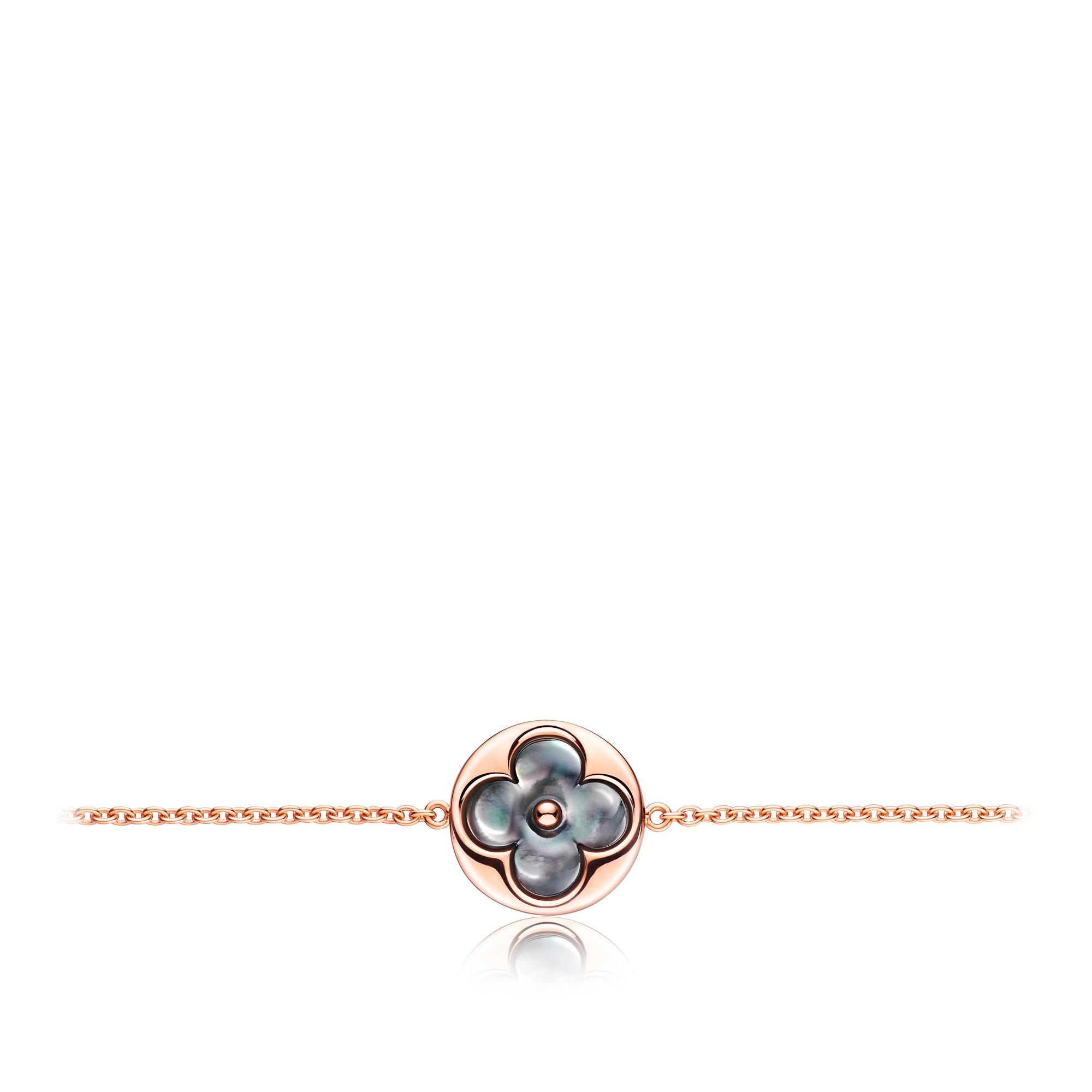 Color Blossom sun bracelet, pink gold and grey mother-of-pearl - 1