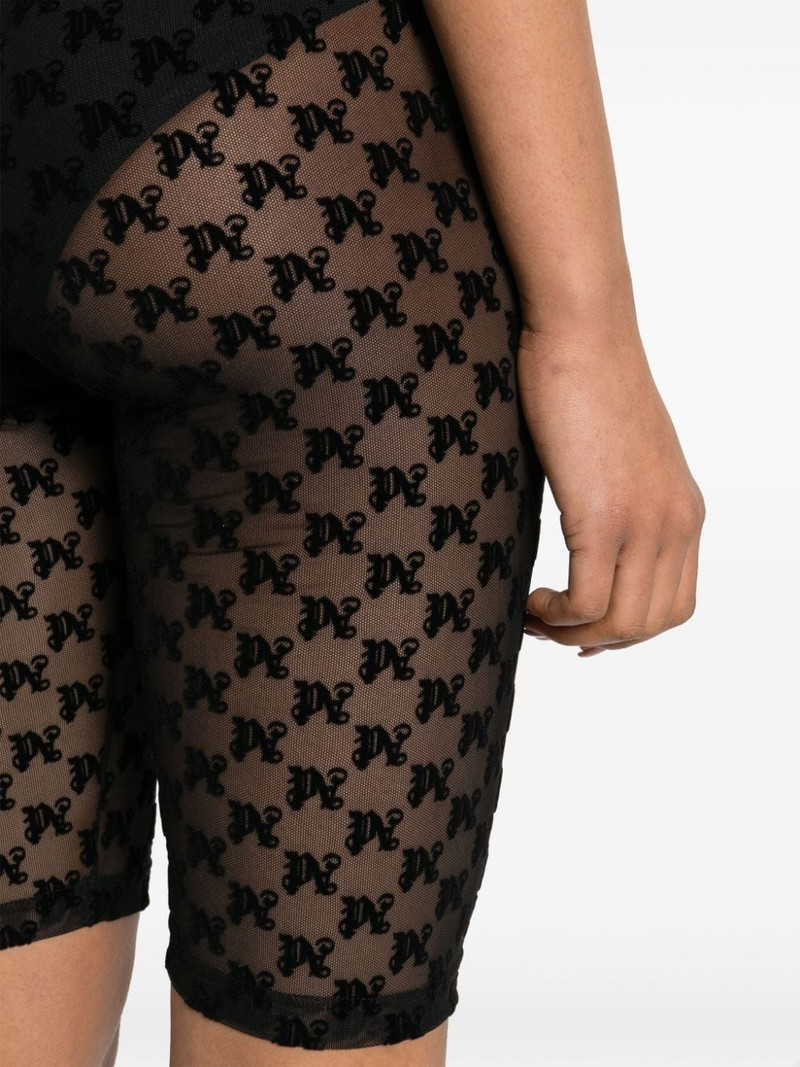 flocked-logo mesh cycling shorts 5