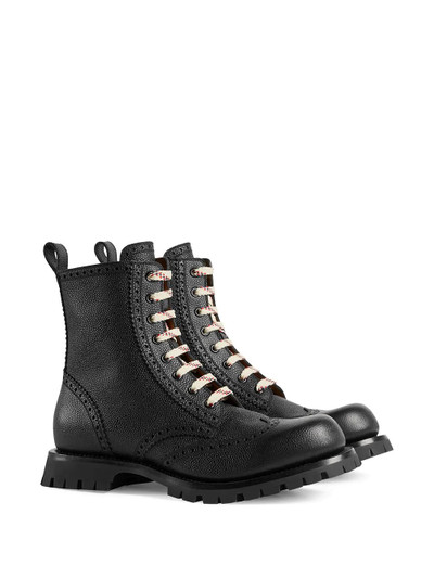 GUCCI Leather brogue lace up boot outlook