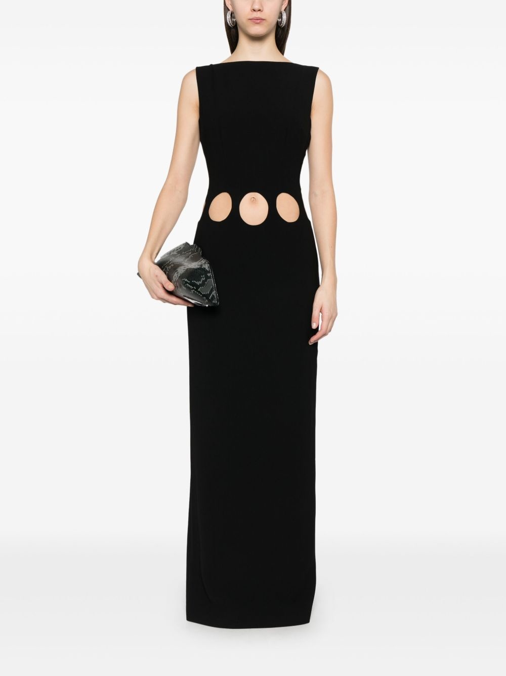 hole-detail maxi dress - 2