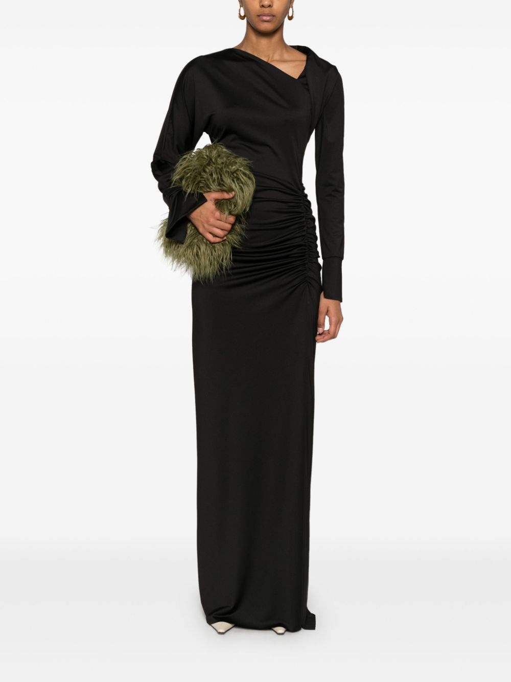 asymmetric-neck maxi dress - 2