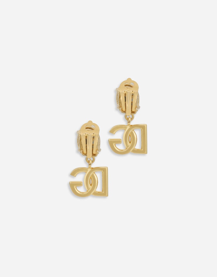 Earrings with rhinestones and DG logo - 2