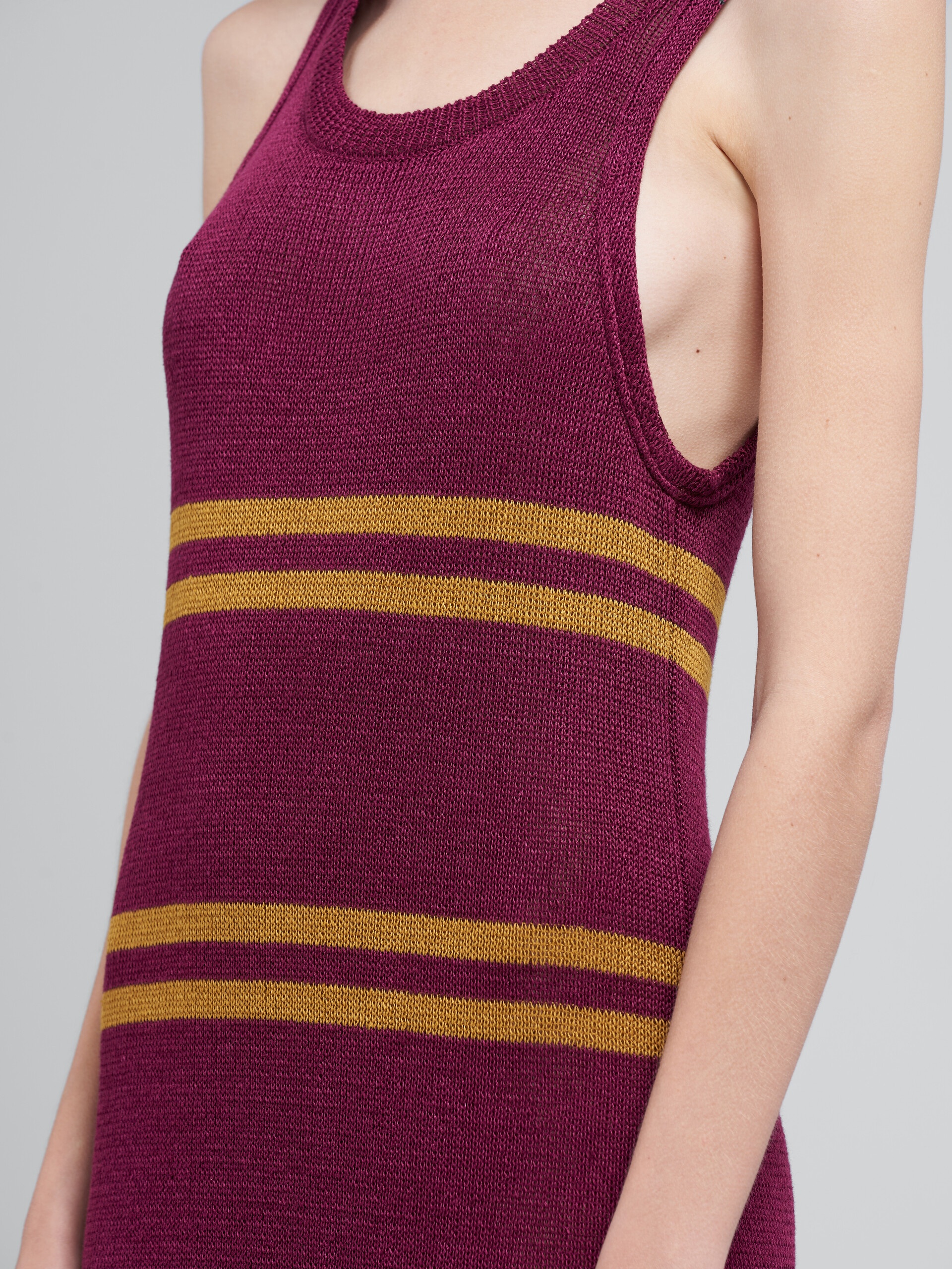 STRIPED LINEN KNIT DRESS - 5