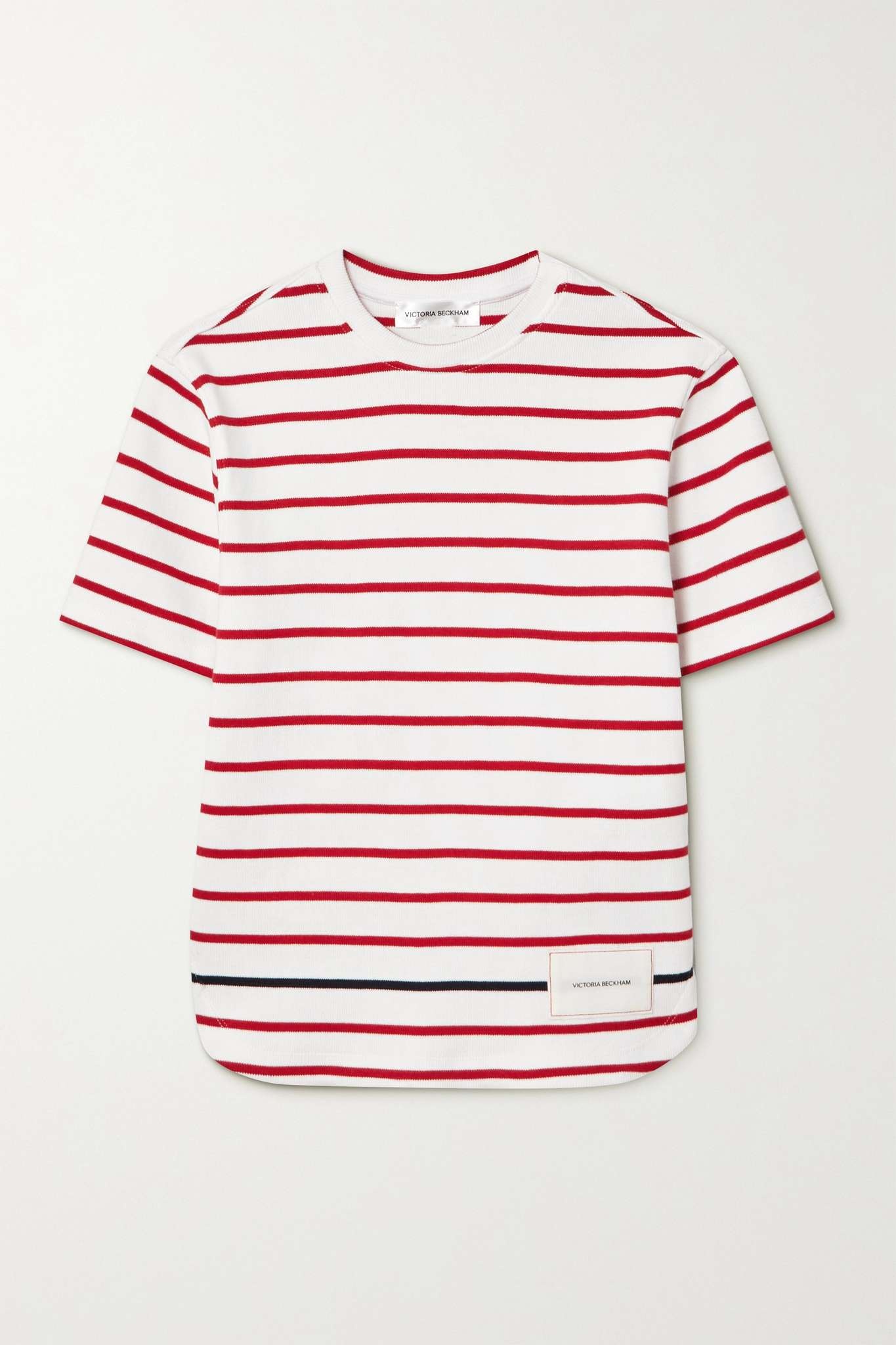 Appliquéd striped cotton-jersey T-shirt - 1