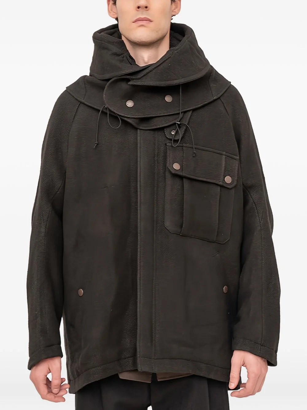 hooded pocketed parka - 1