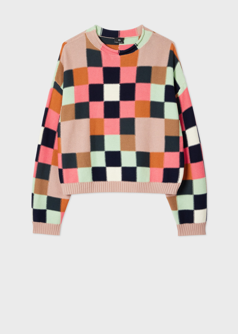 Women's Geometric Square Knitted Sweater 1