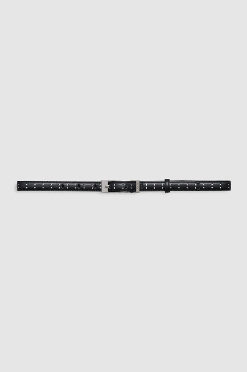 Elly Belt Studs Smooth Leather - Black 1