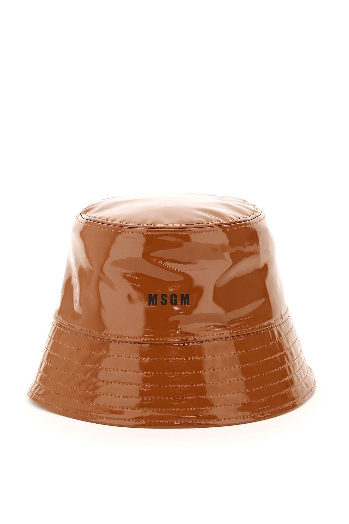 PATENT EFFECT FABRIC BUCKET HAT - 1