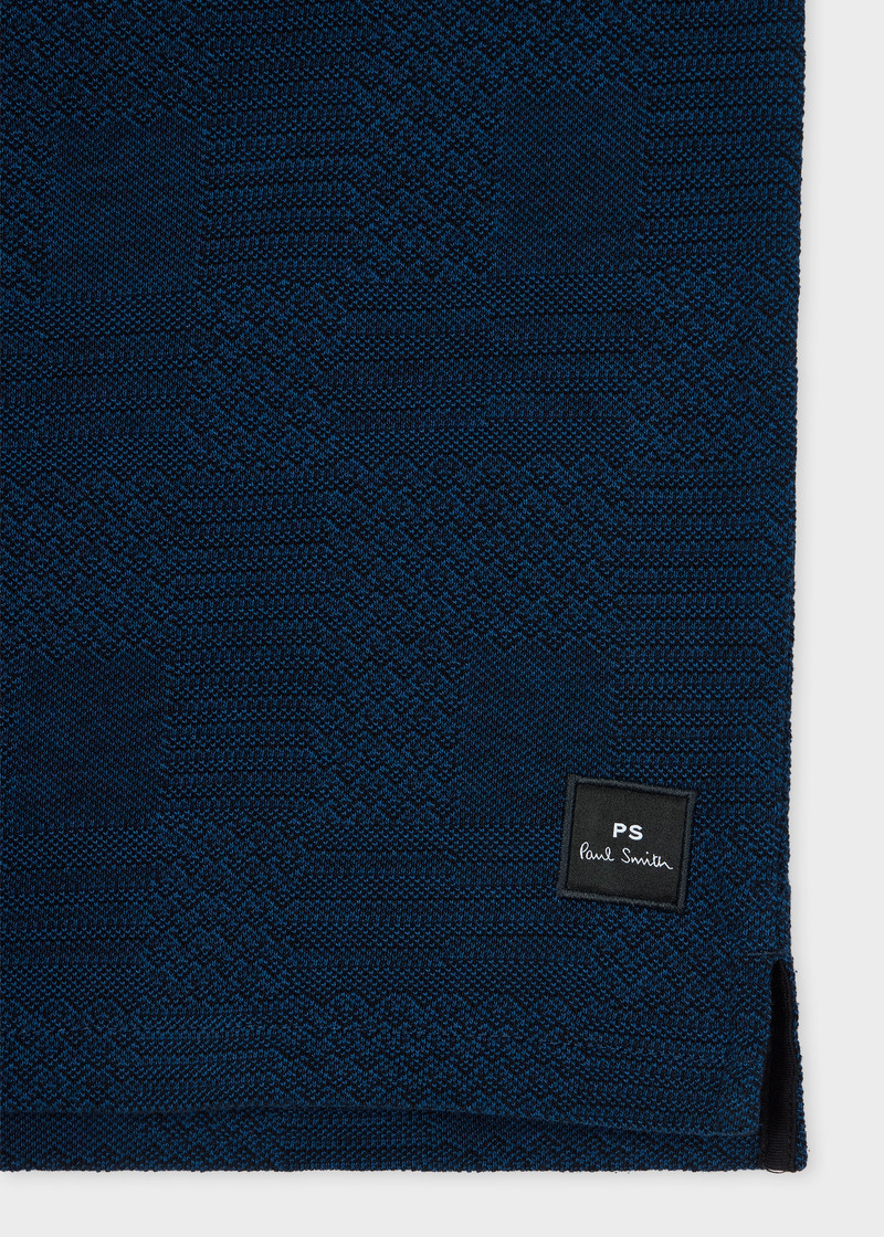 Paul Smith Navy Patchwork Jacquard Polo Shirt outlook