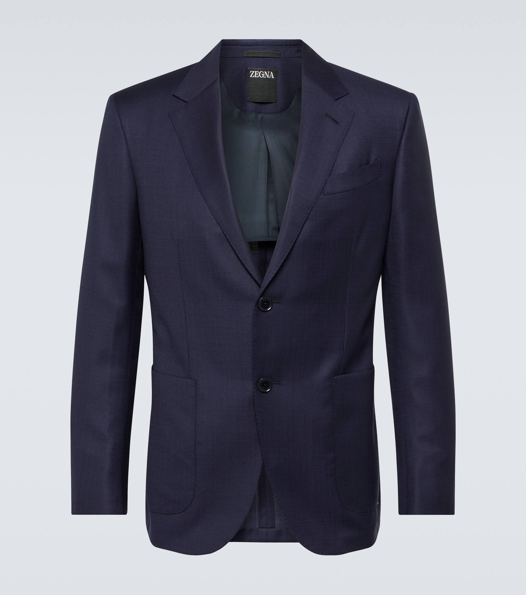 Single-breasted wool blazer - 1
