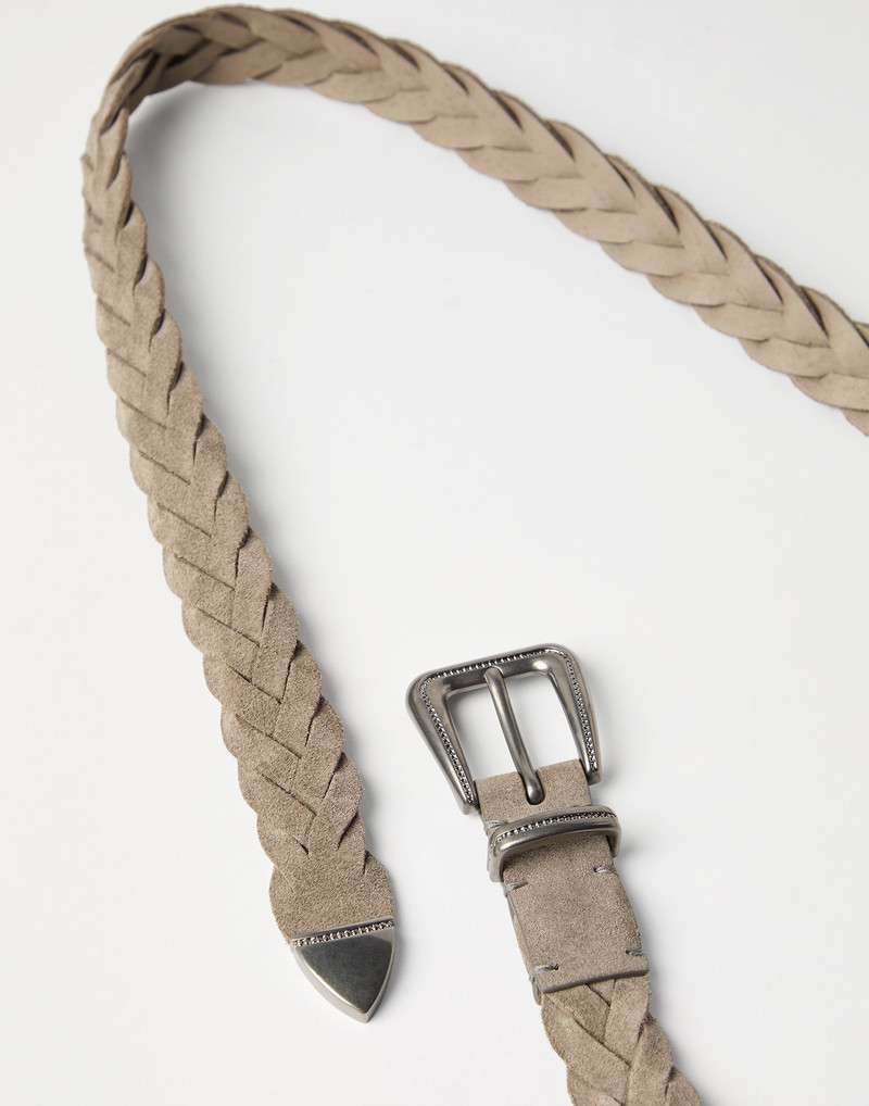 Brunello Cucinelli Braided leather belt with monili outlook