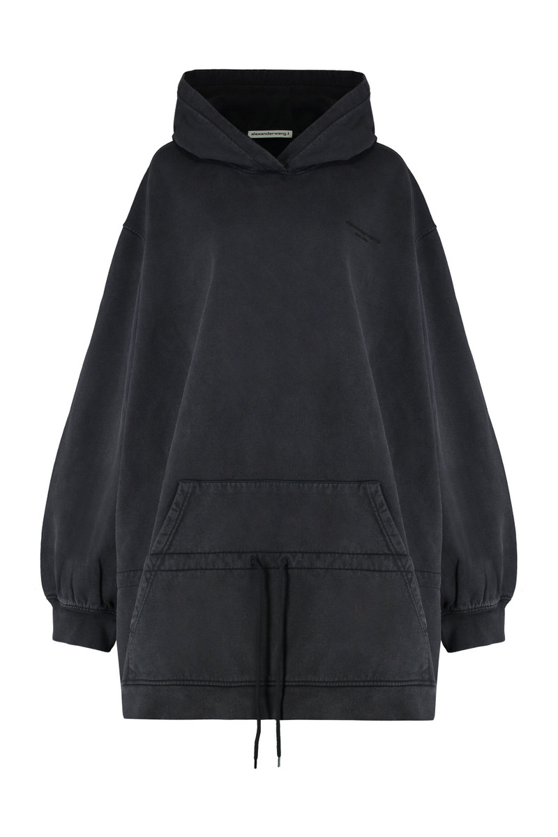 Alexander Wang Hooded Cotton Dress — Black 1