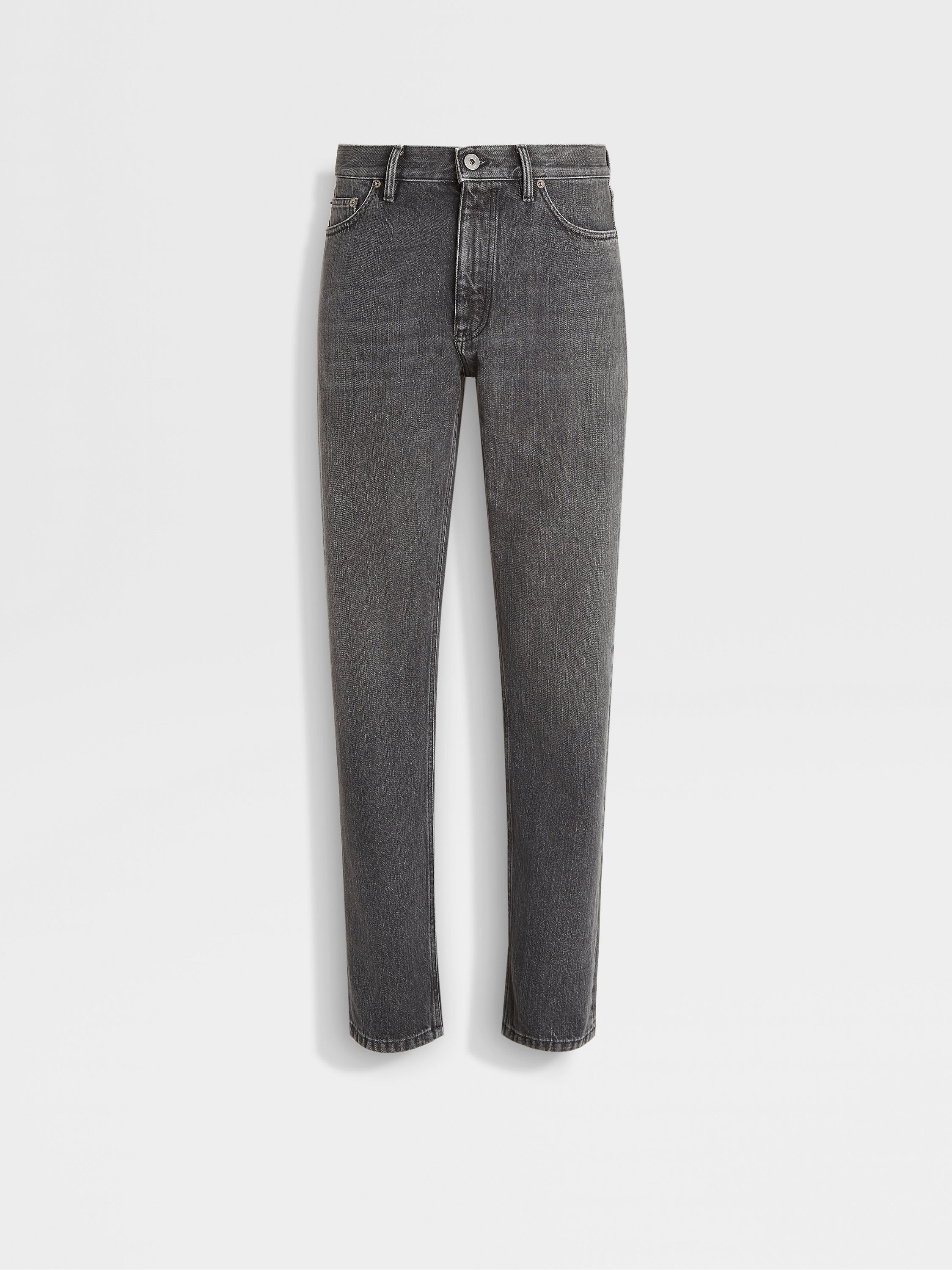 BLUE STONE-WASHED COTTON ROCCIA JEANS - 2