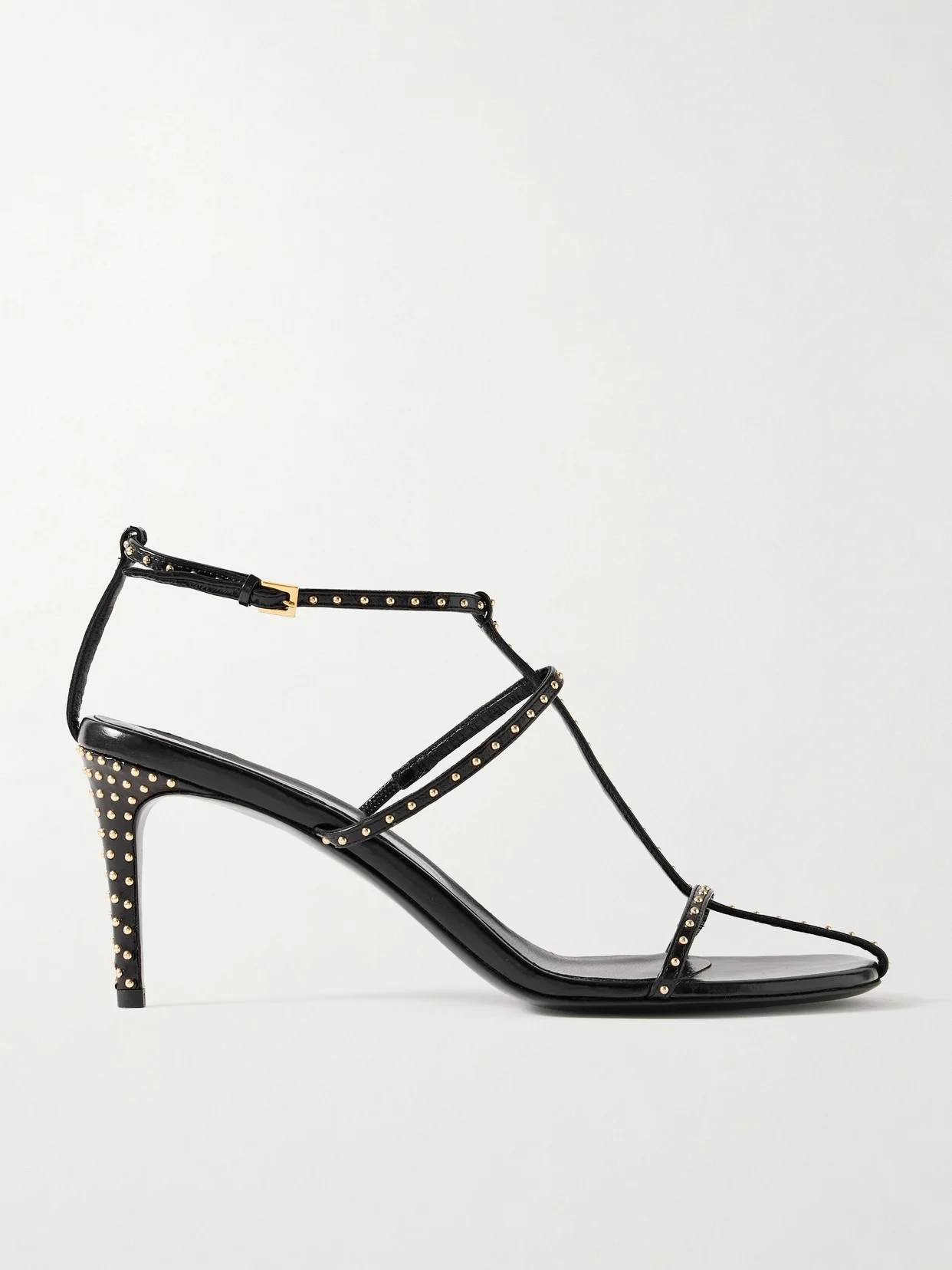 Cage Studded Glossed-leather Sandals - 1