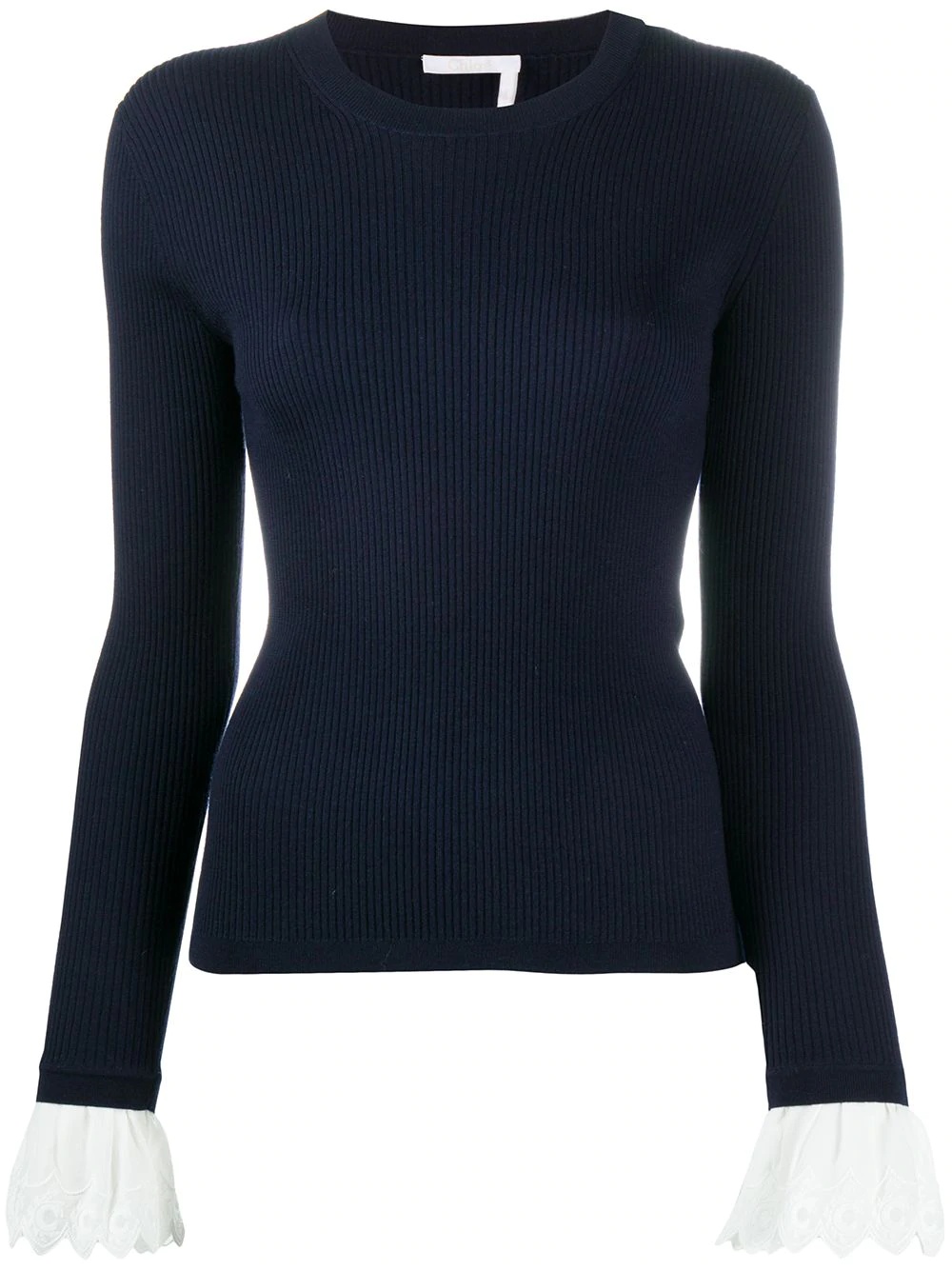 contrast cuff jumper - 1