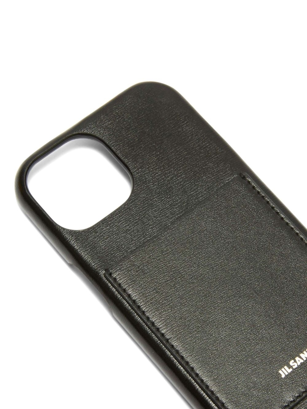 logo-embossed leather phone case - 2