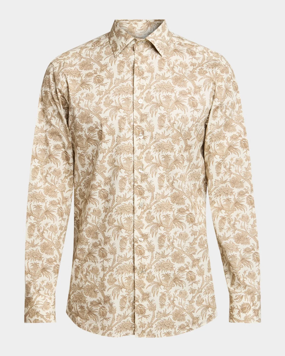 Men's Cotton-Stretch Paisley Sport Shirt - 1
